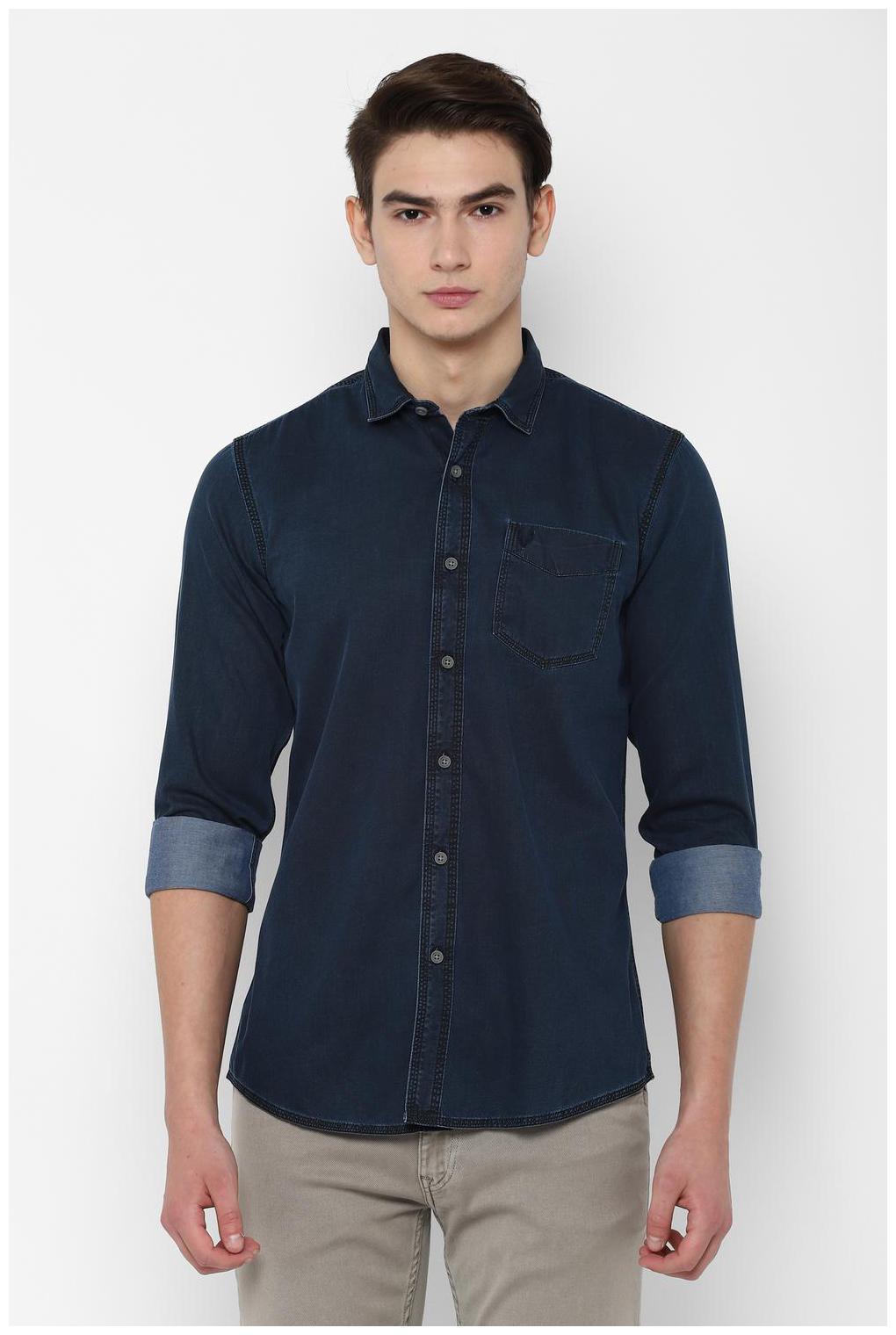 

Allen Solly Men Blue Solid Regular Fit Casual Shirt