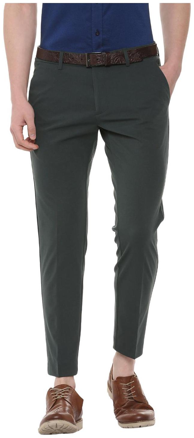 

Allen Solly Men Green Solid Slim fit Regular trousers
