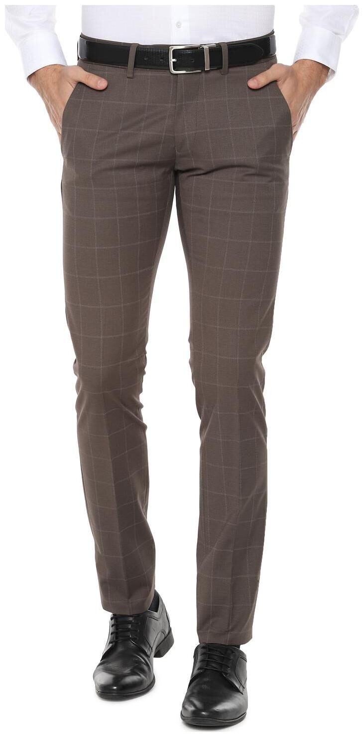 

Allen Solly Men Checked Slim Fit Formal Trouser - Brown