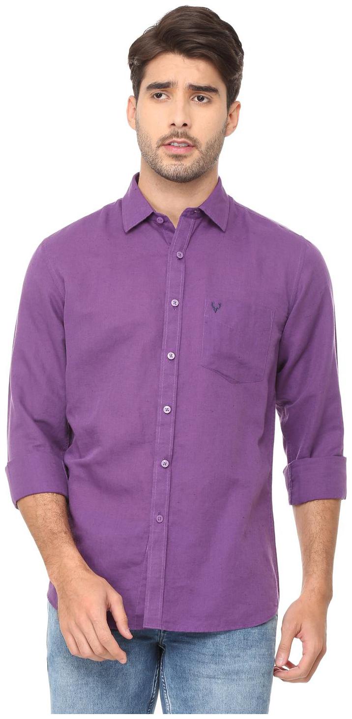 

Allen Solly Men Purple Solid Slim Fit Casual Shirt