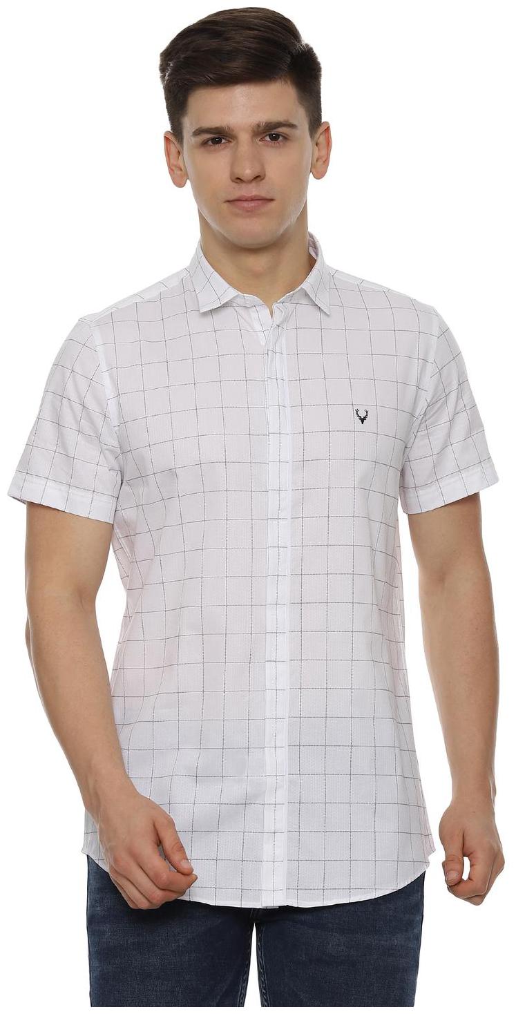 

Allen Solly Men White Checked Slim Fit Casual Shirt