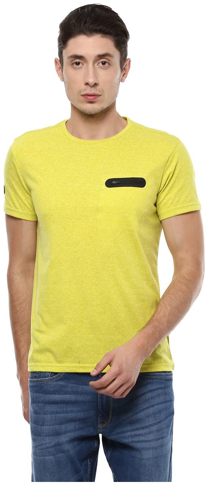 

Allen Solly Men Yellow Slim fit Cotton Round neck T-Shirt - Pack Of 1