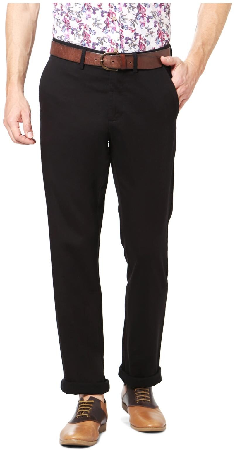 

Allen Solly Men Black Solid Regular fit Regular trousers