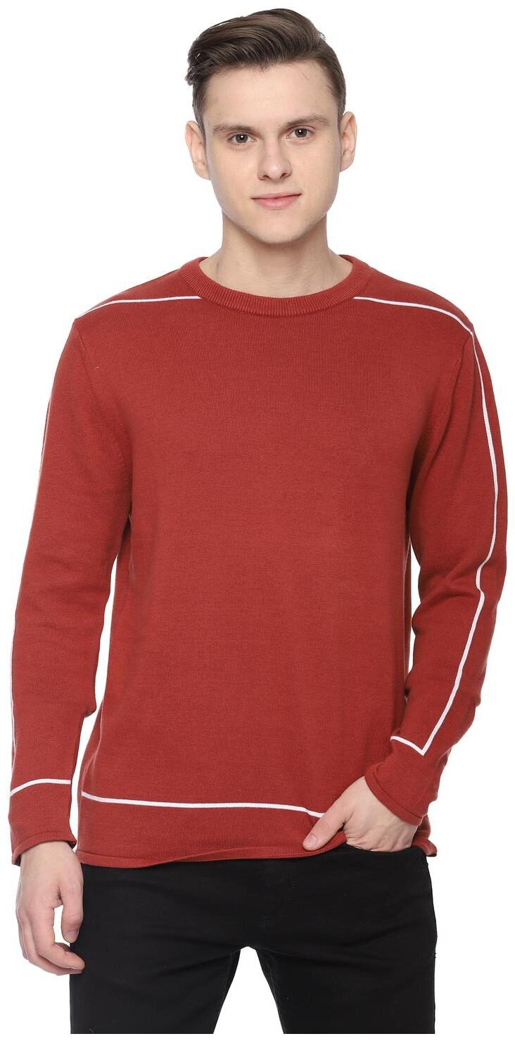 

Allen Solly Men Red Round neck Longline sweater