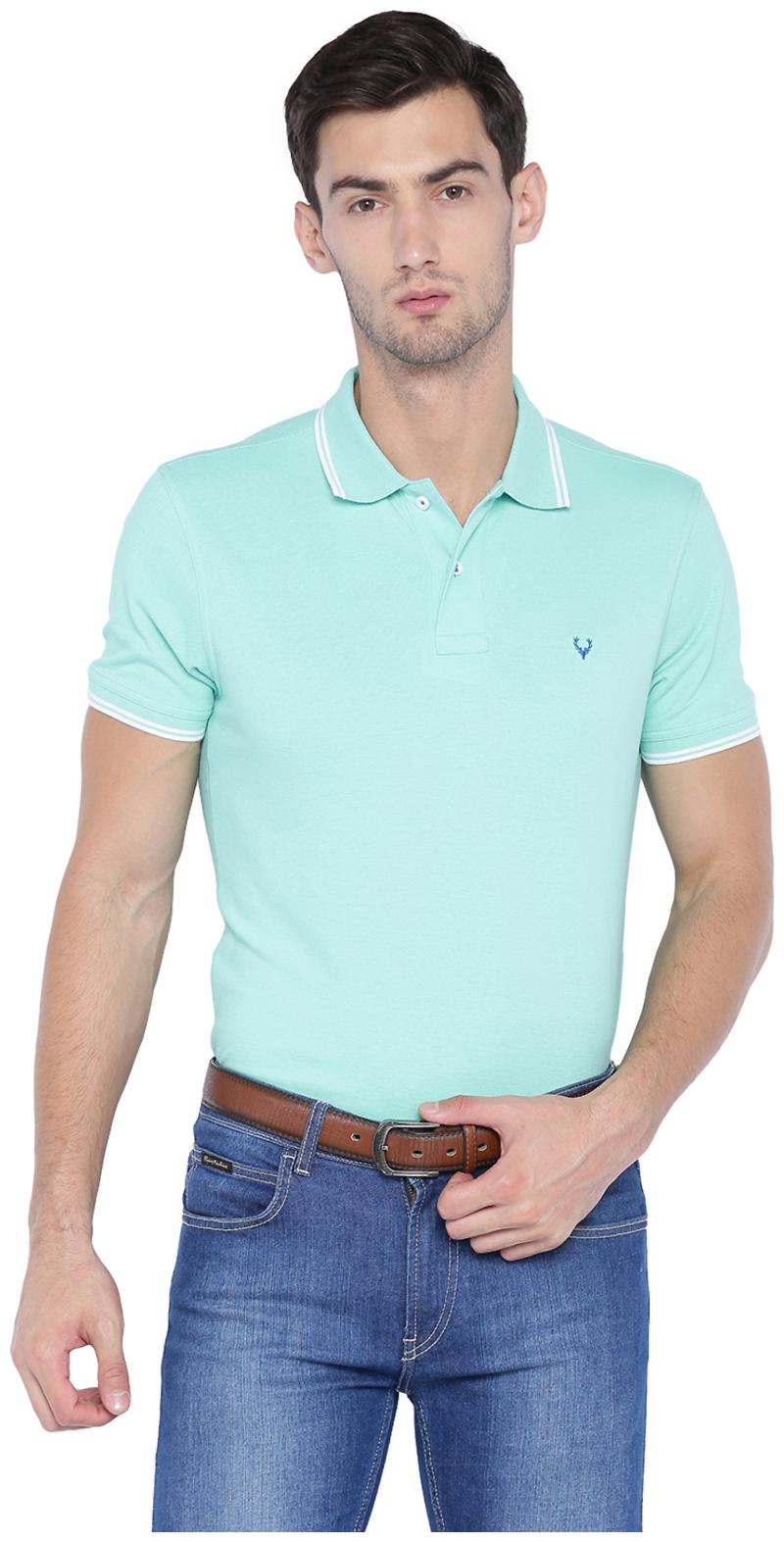 

Allen Solly Men Turquoise Regular fit Cotton Polo collar T-Shirt - Pack Of 1