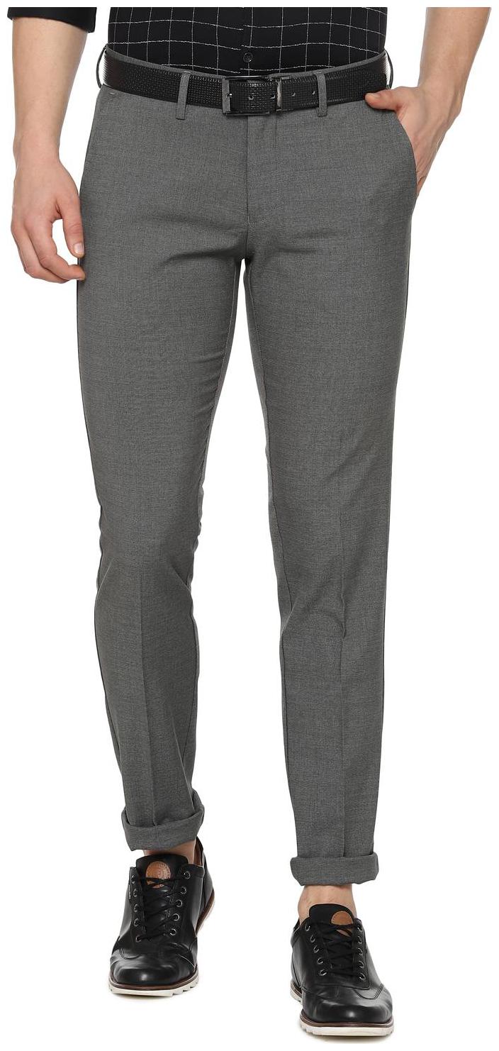 

Allen Solly Men Grey Textured Slim fit Regular trousers