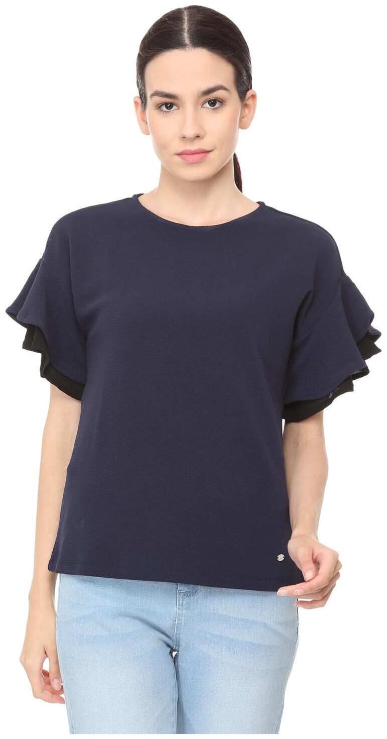 

Allen Solly Women Solid Regular top - Blue