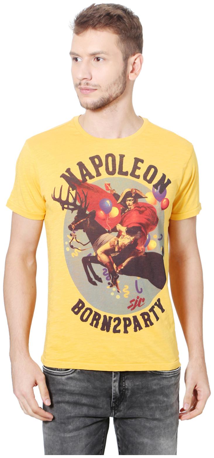 

Allen Solly Men Yellow Slim fit Cotton Round neck T-Shirt - Pack Of 1