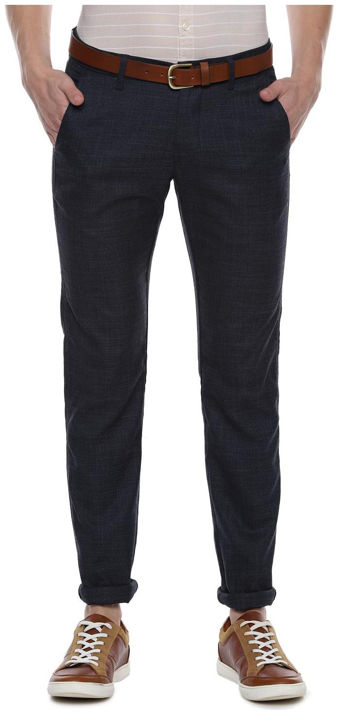 

Allen Solly Men Grey Textured Slim fit Regular trousers