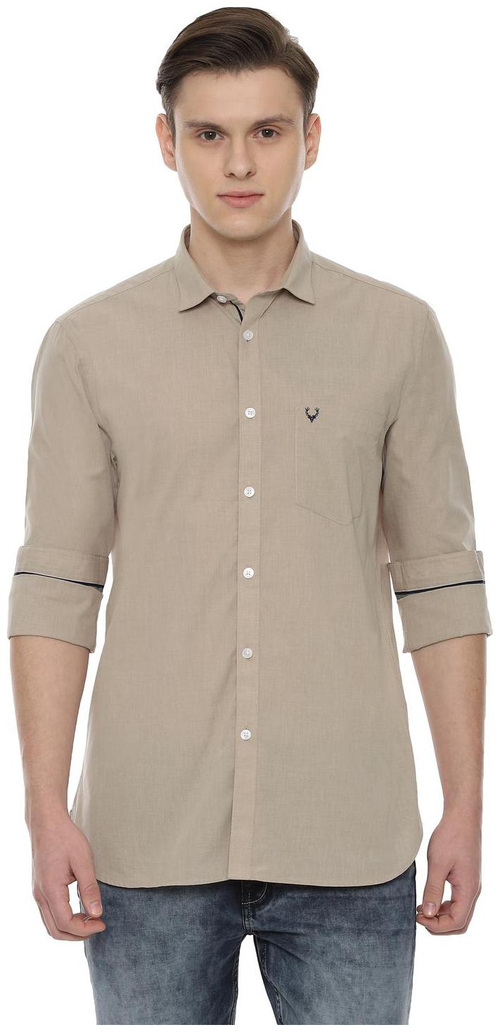

Allen Solly Men Beige Solid Regular Fit Casual Shirt