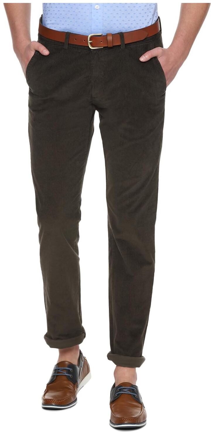 

Allen Solly Men Green Textured Slim fit Regular trousers