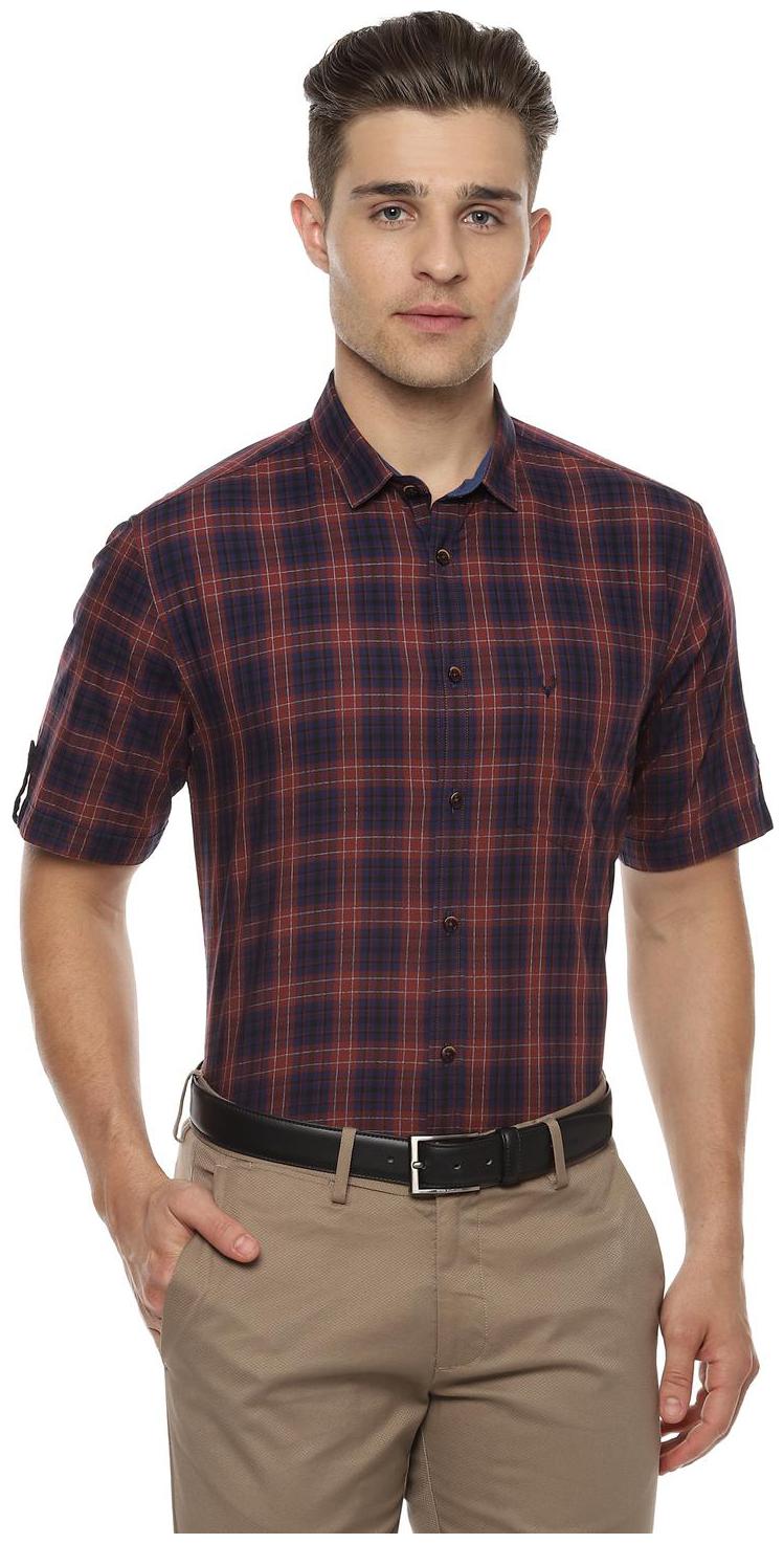 

Allen Solly Men Blue Checked Slim Fit Casual Shirt
