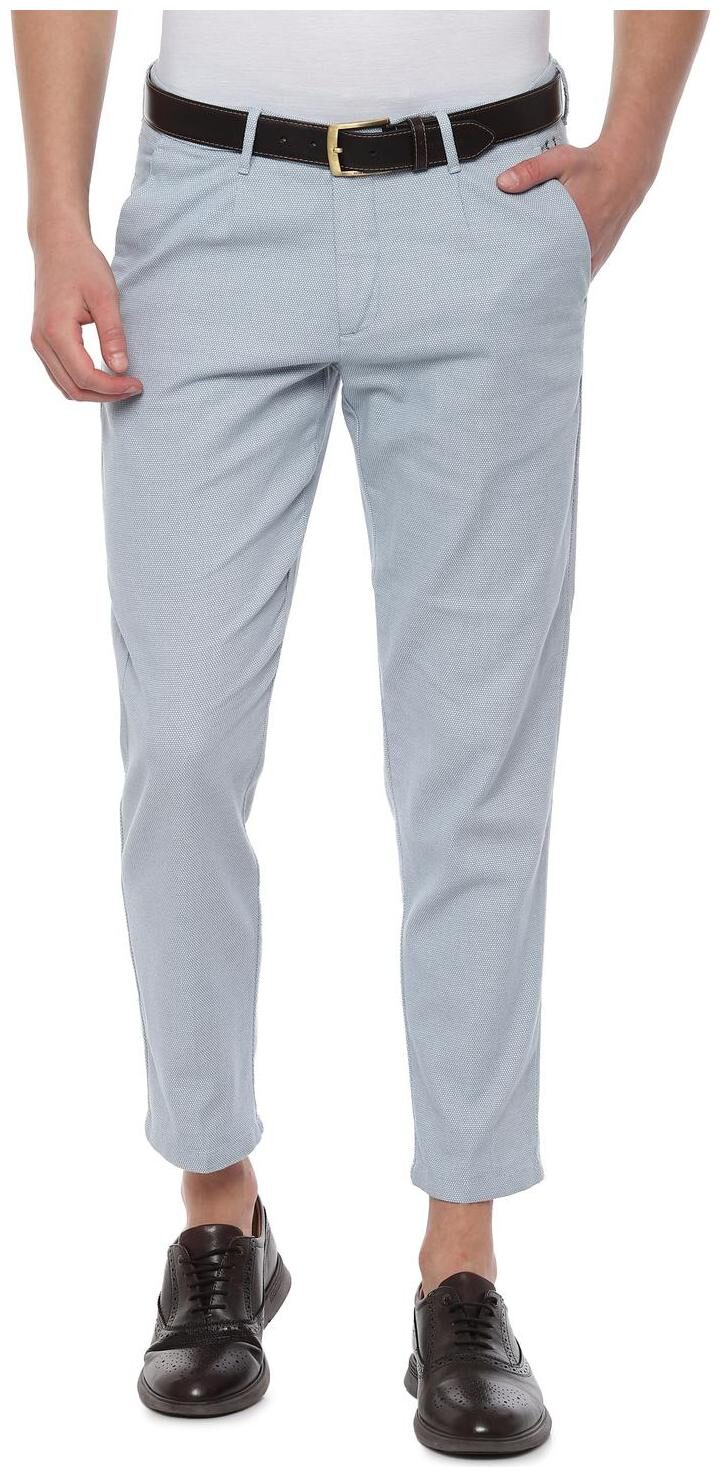 

Allen Solly Men Blue Textured Slim fit Regular trousers