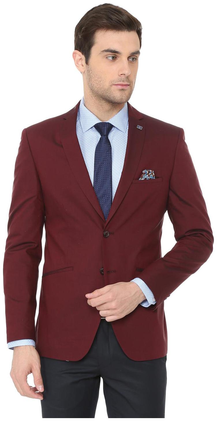 

Allen Solly Men Maroon Solid Slim fit Single Breasted Blazer