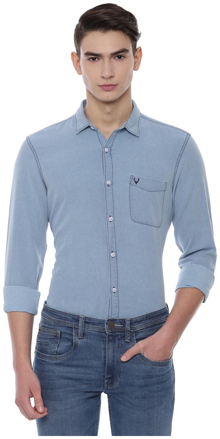 

Allen Solly Men Blue Solid Regular Fit Casual Shirt