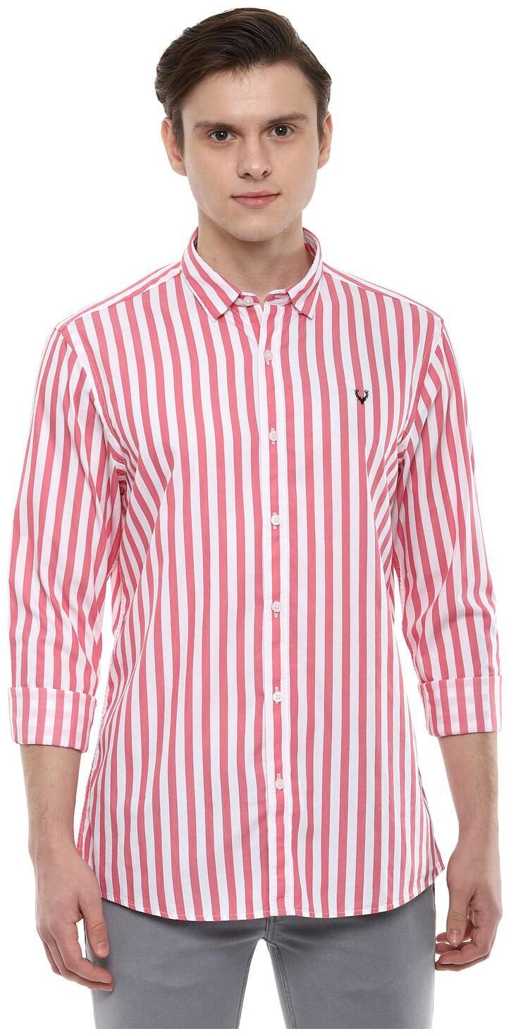 

Allen Solly Men Pink Vertical Stripes Regular Fit Casual Shirt