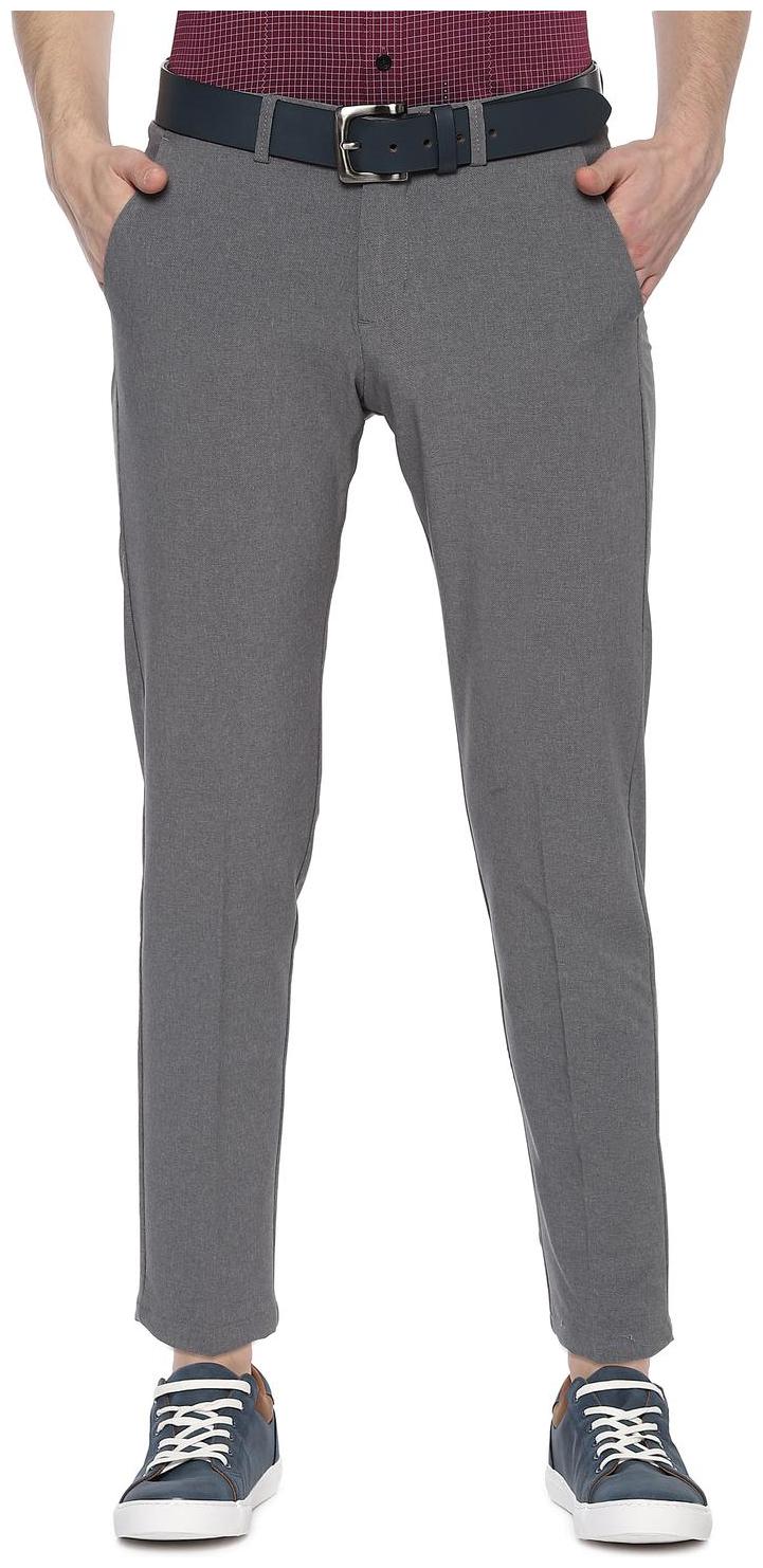 

Allen Solly Men Grey Textured Slim fit Regular trousers