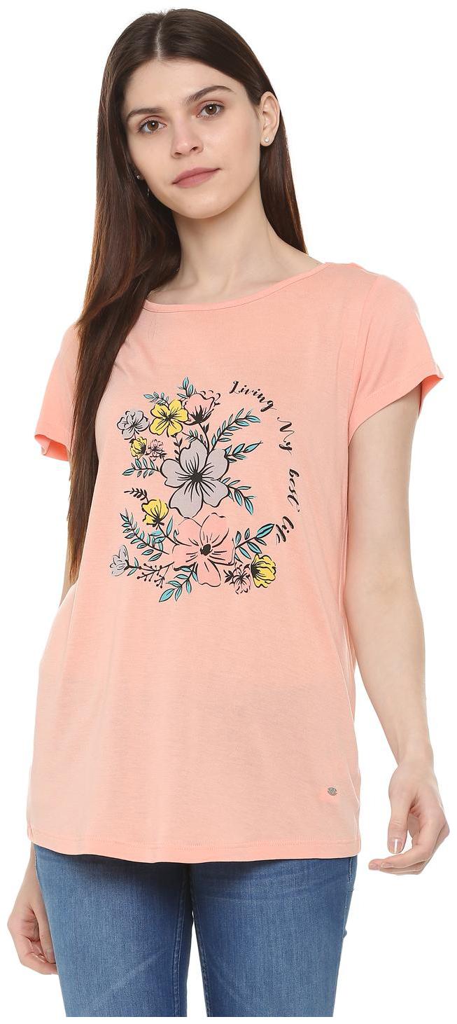 

Allen Solly Women Printed Regular top - Pink
