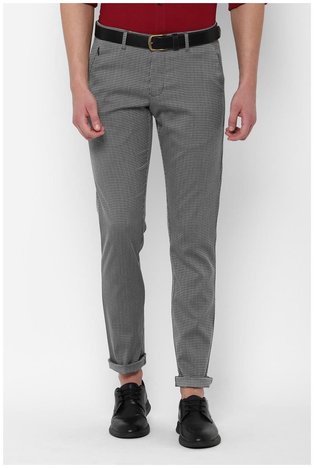 

Allen Solly Men Grey Textured Slim fit Regular trousers