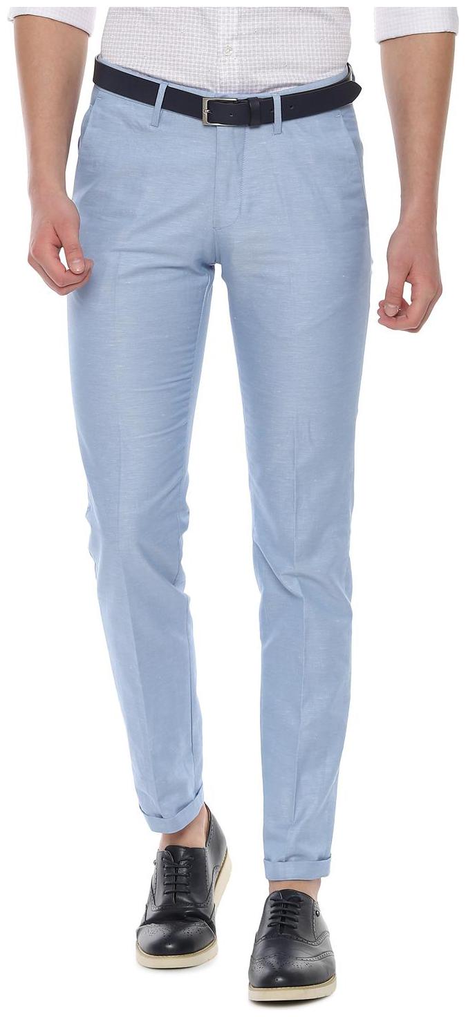 

Allen Solly Men Blue Textured Slim fit Regular trousers
