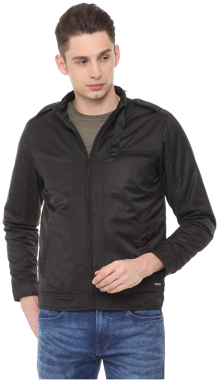 

Allen Solly Men Black Solid Bomber jacket