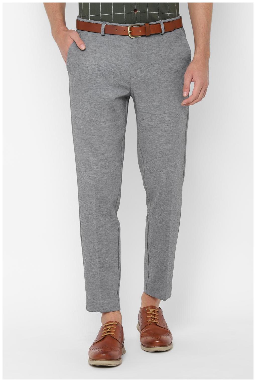 

Allen Solly Men Grey Textured Slim fit Regular trousers