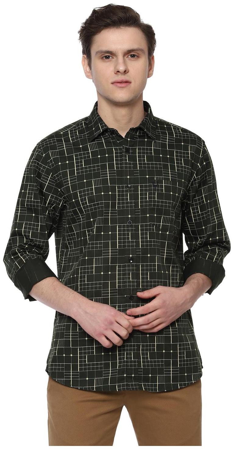 

Allen Solly Men Green Printed Slim Fit Casual Shirt