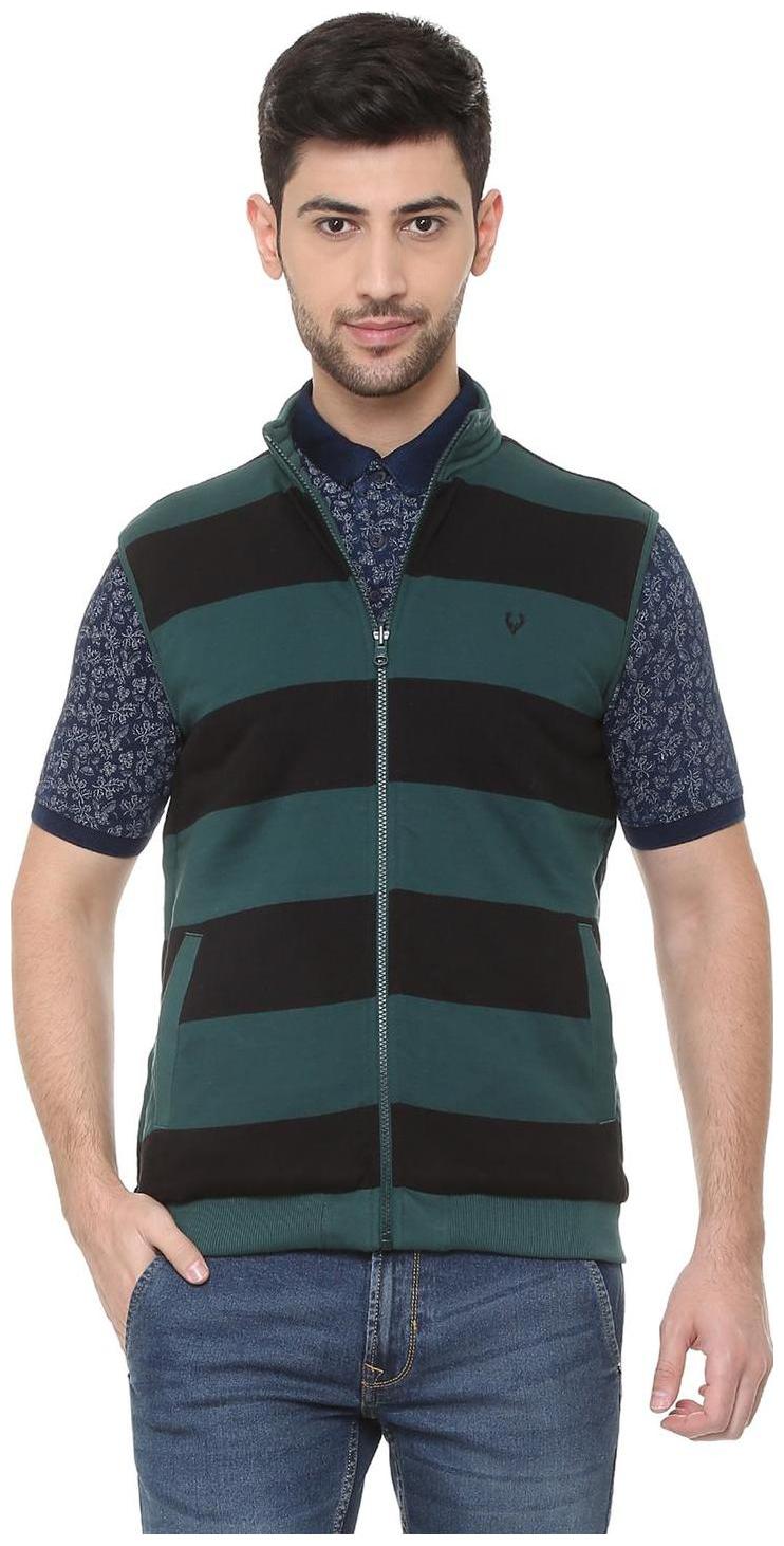 

Allen Solly Men Green High neck Sweatshirt