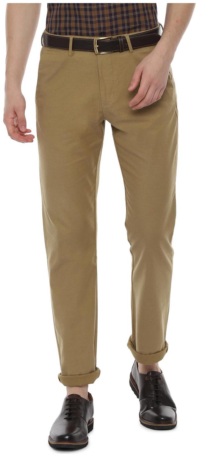 

Allen Solly Men Beige Textured Regular fit Regular trousers