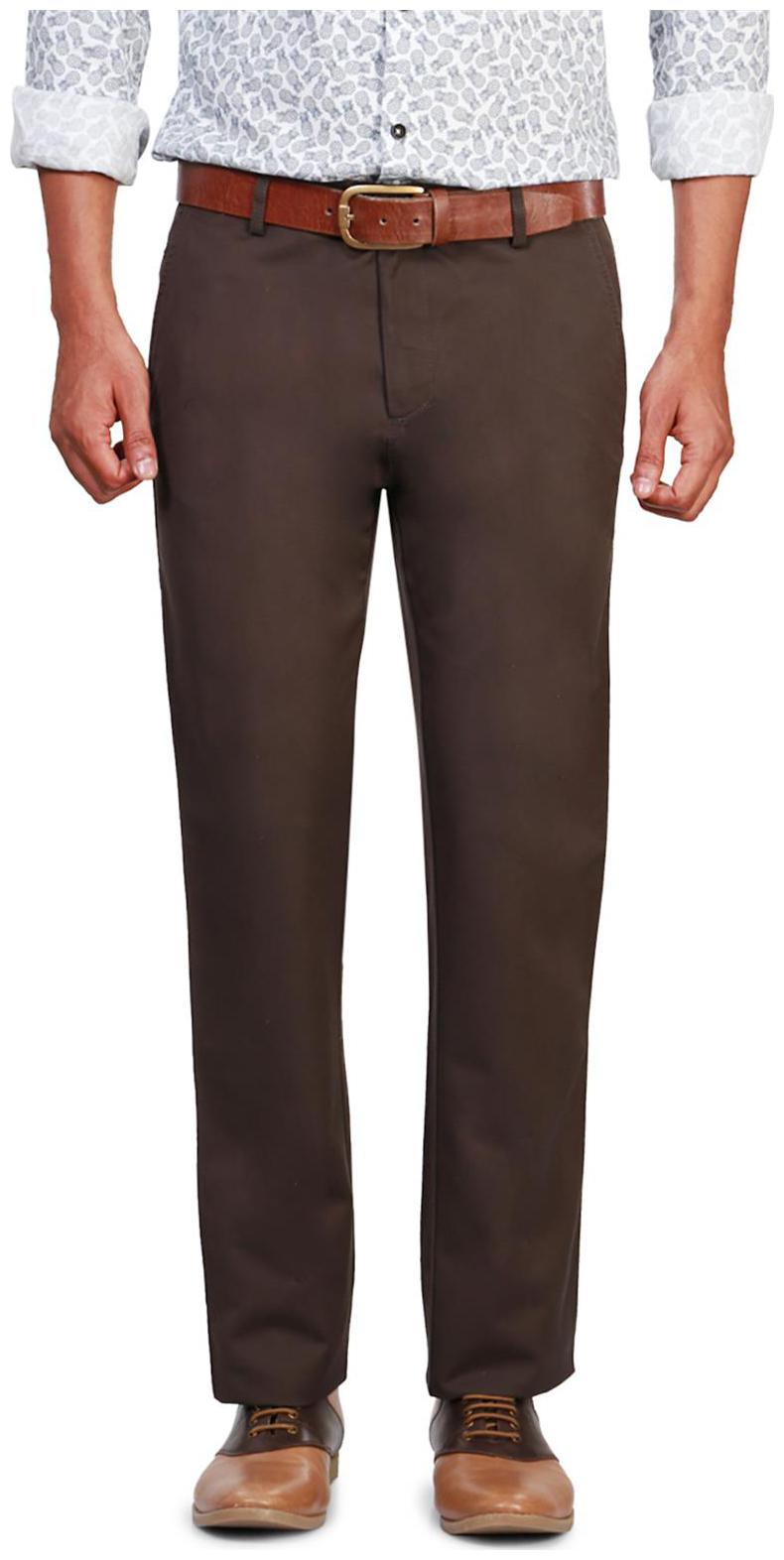 

Allen Solly Men Brown Solid Regular fit Regular trousers
