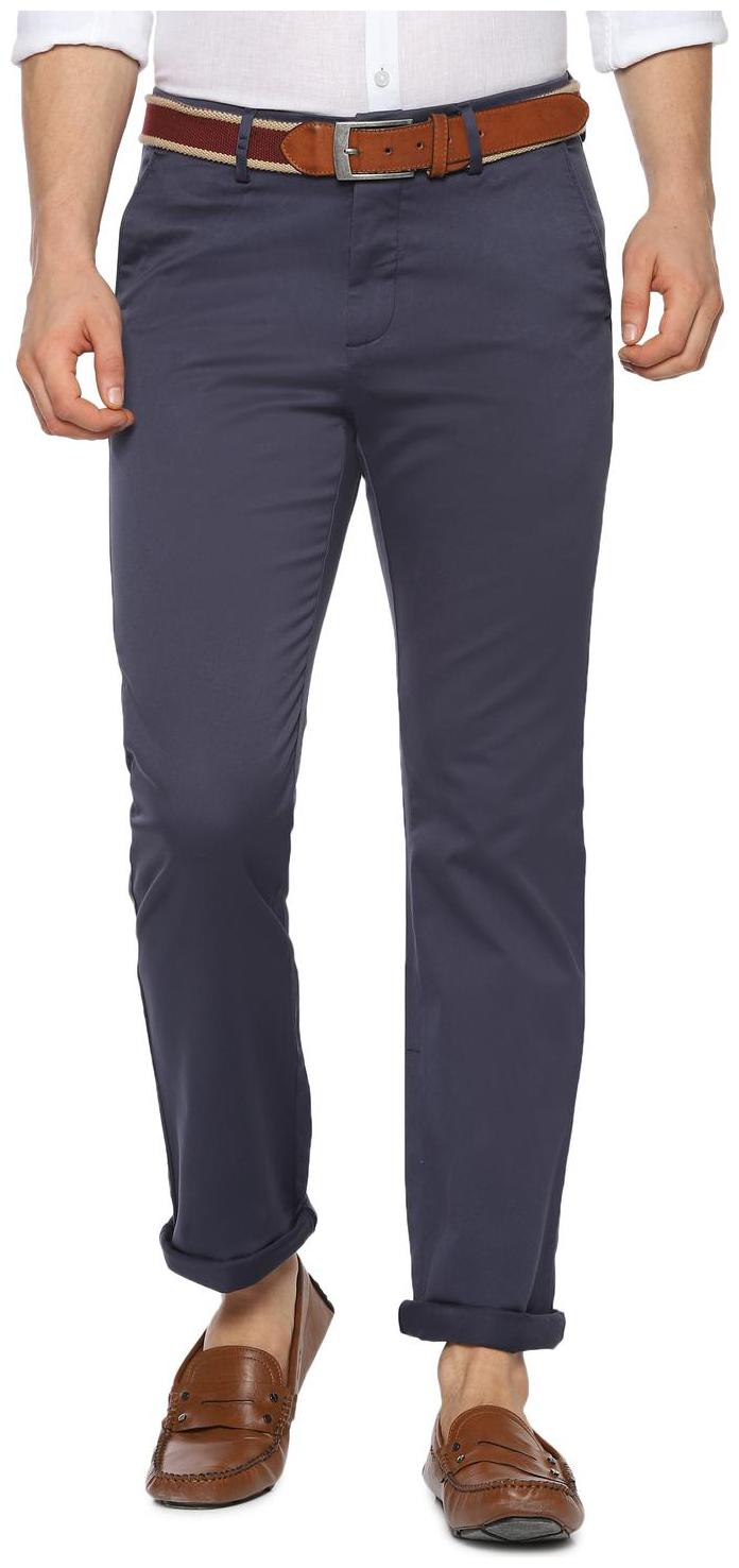 

Allen Solly Men Blue Textured Regular fit Regular trousers