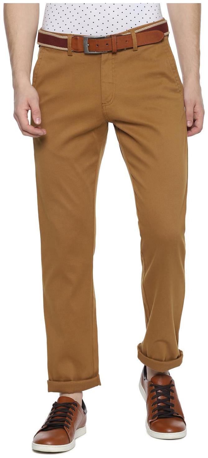 

Allen Solly Men Brown Textured Regular fit Regular trousers