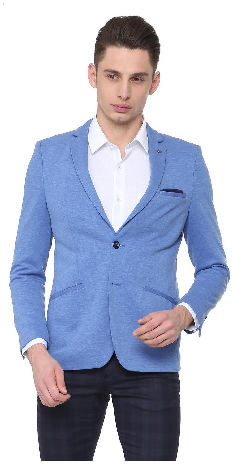 

Allen Solly Men Blue Textured Slim fit Single Breasted Blazer