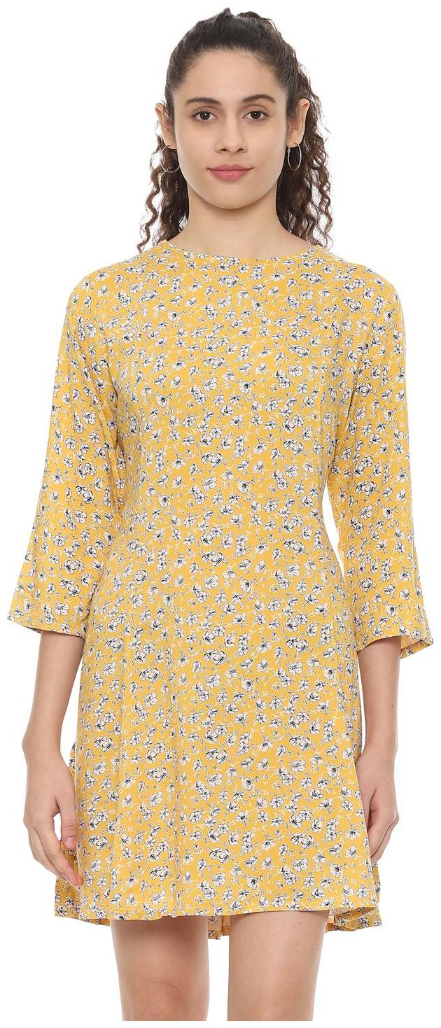 

Allen Solly Yellow Floral A-line dress