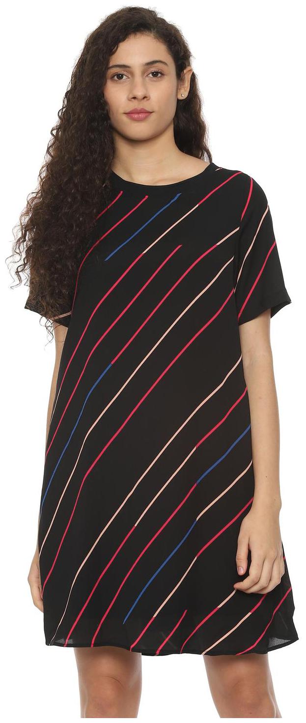

Allen Solly Black Striped Flared dress