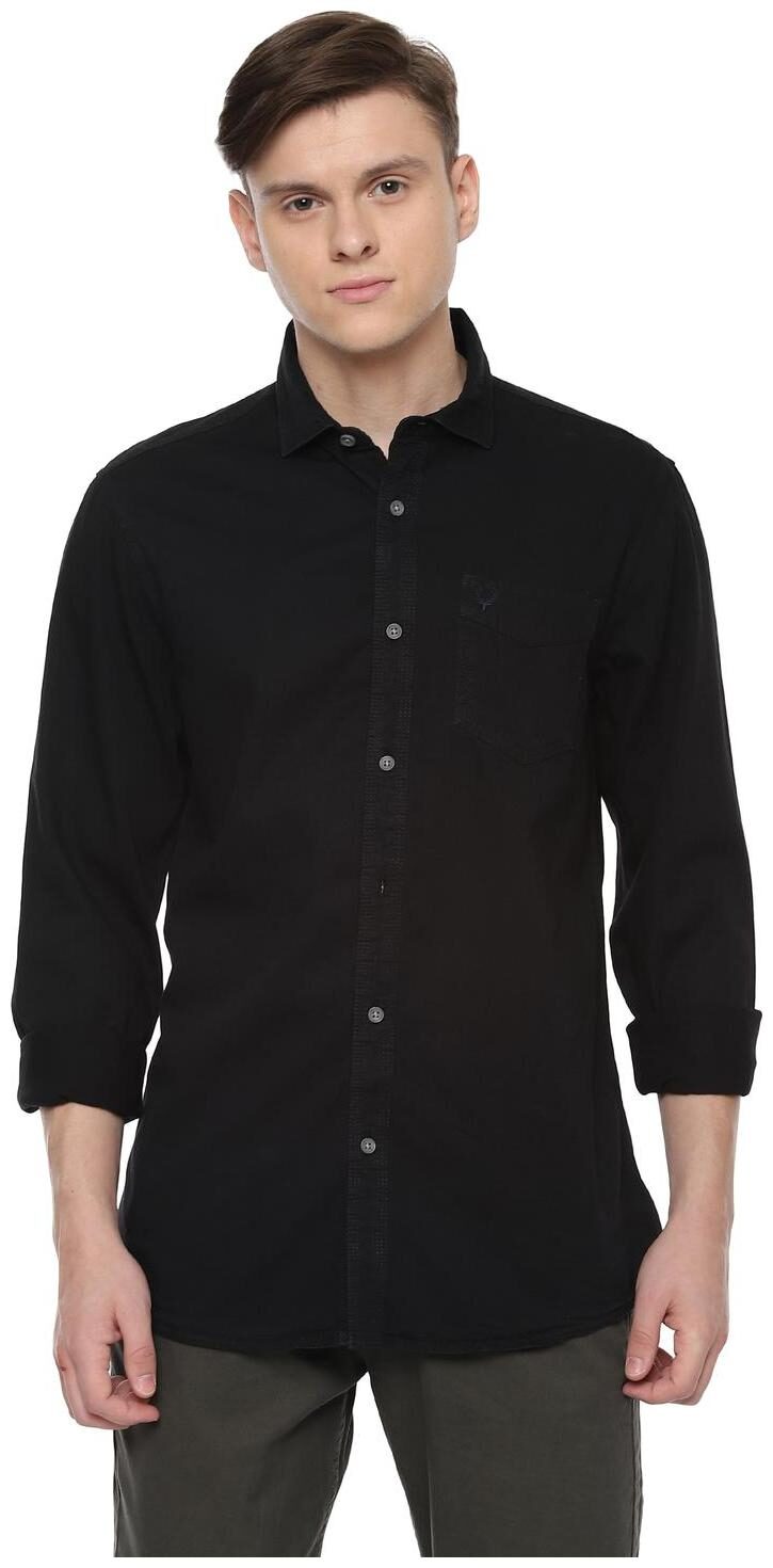 

Allen Solly Men Black Solid Regular Fit Casual Shirt