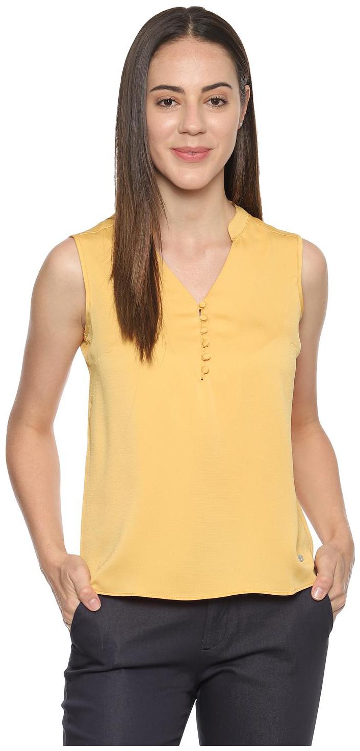 

Allen Solly Women Solid Regular top - Yellow