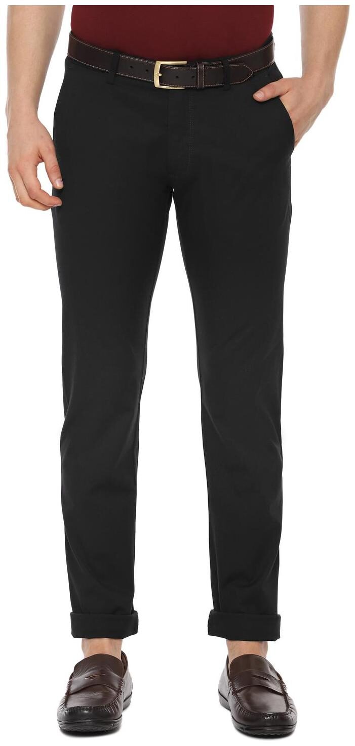 

Allen Solly Men Black Solid Slim fit Regular trousers