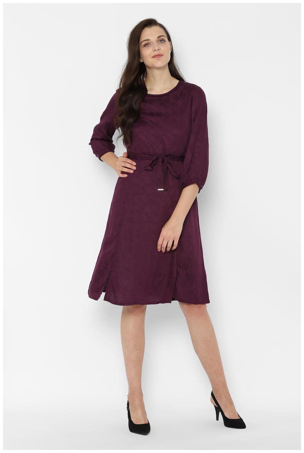 

Allen Solly Purple Self design A-line dress