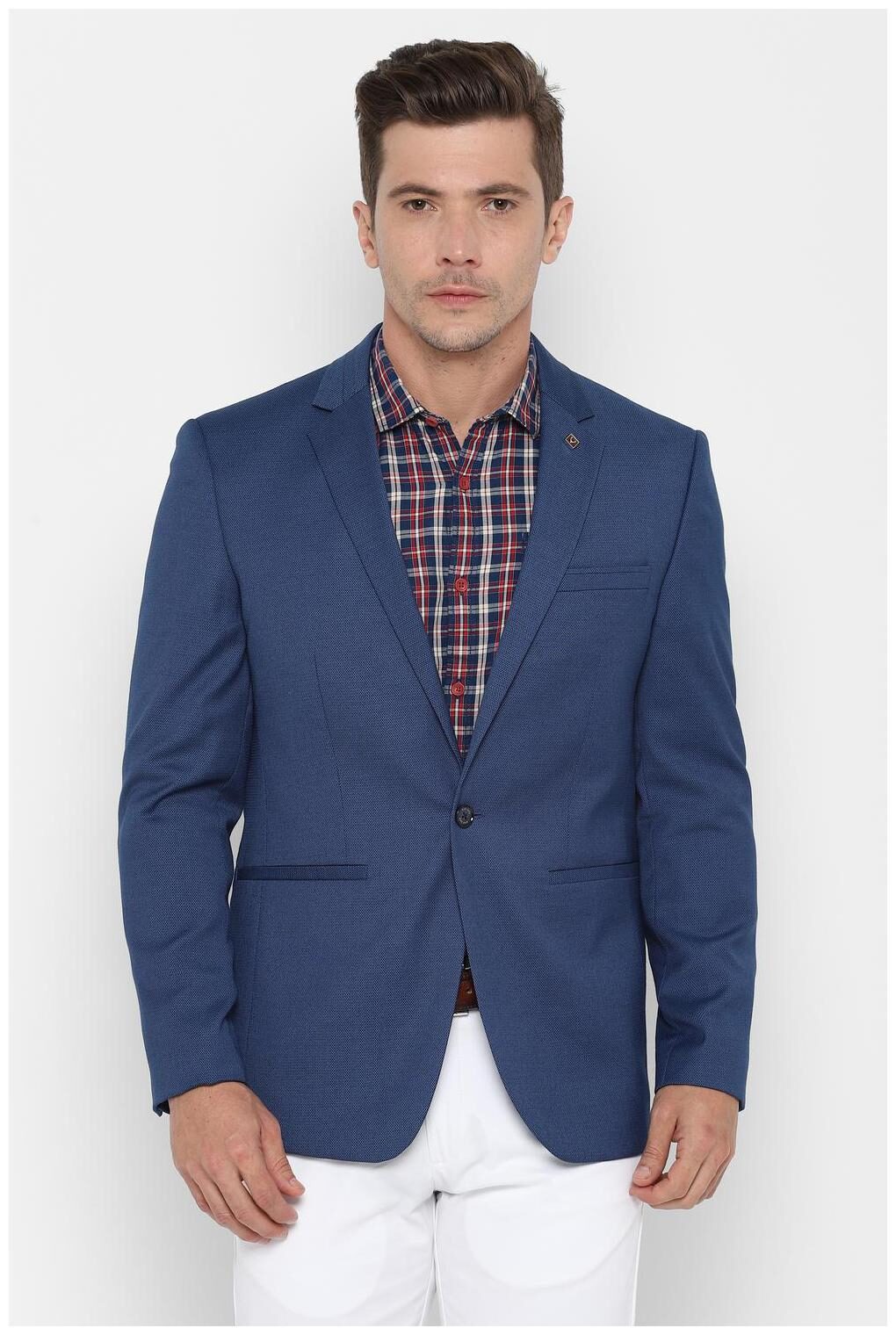 

Allen Solly Men Blue Textured Slim fit Single Breasted Blazer