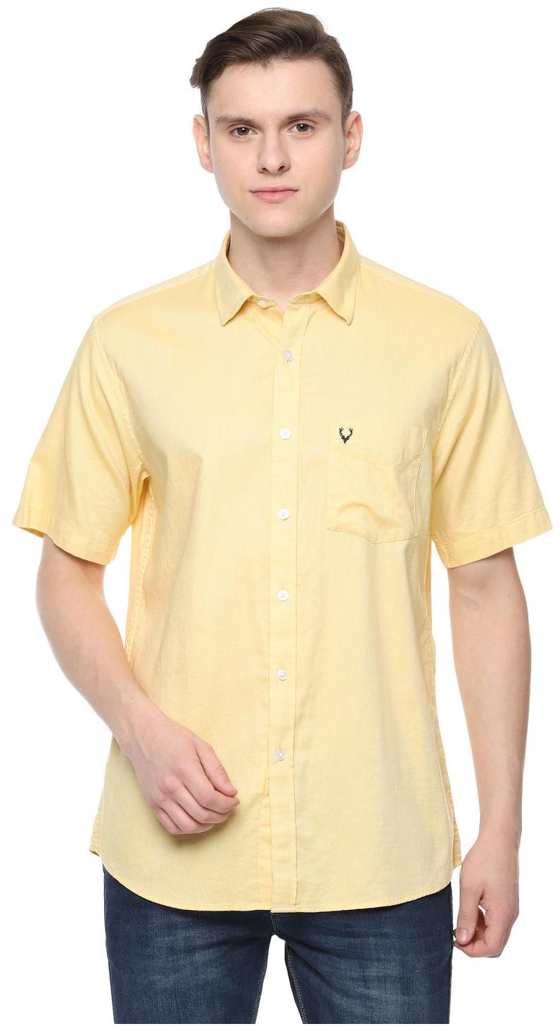 

Allen Solly Men Yellow Solid Slim Fit Casual Shirt