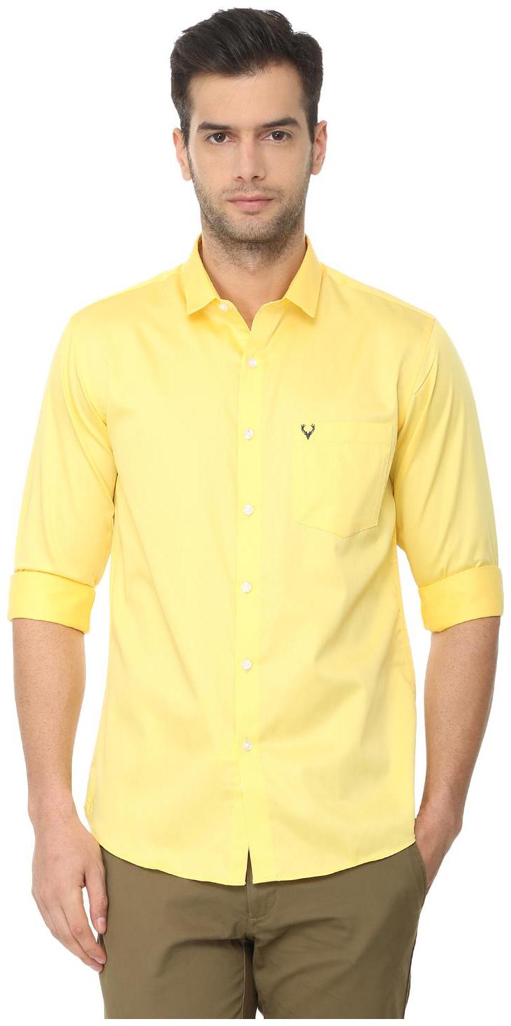 

Allen Solly Men Yellow Solid Regular Fit Casual Shirt