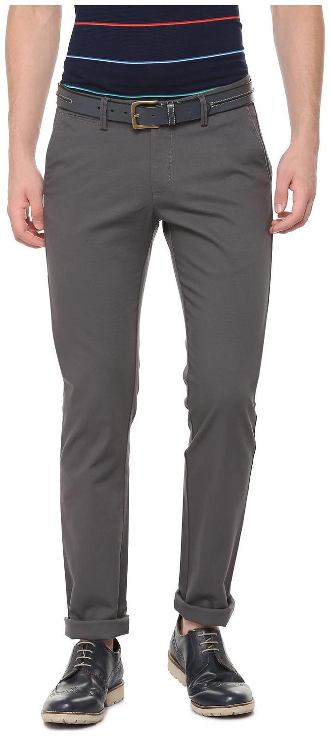 

Allen Solly Men Grey Solid Slim fit Regular trousers