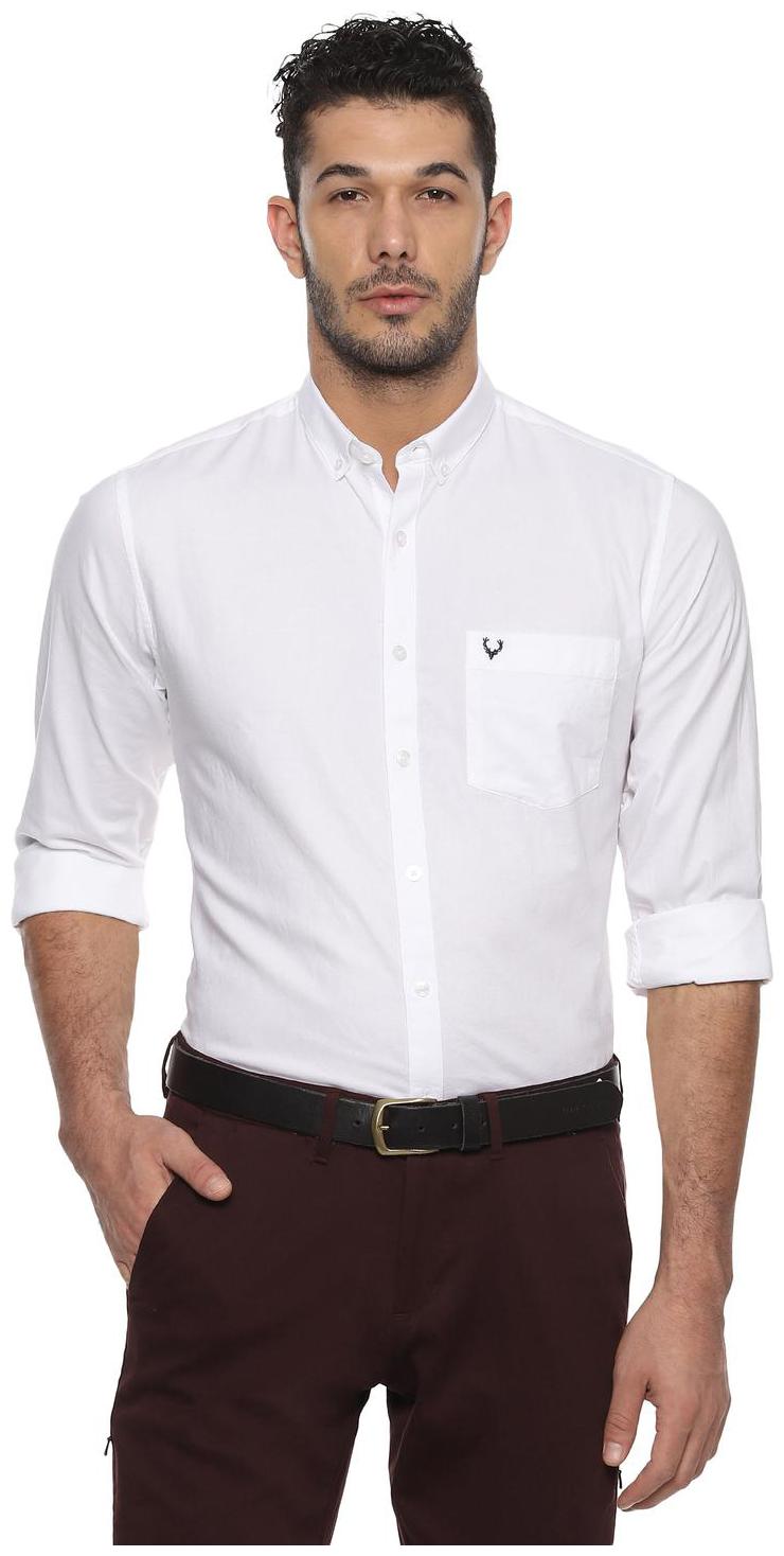 

Allen Solly Men White Solid Slim Fit Casual Shirt