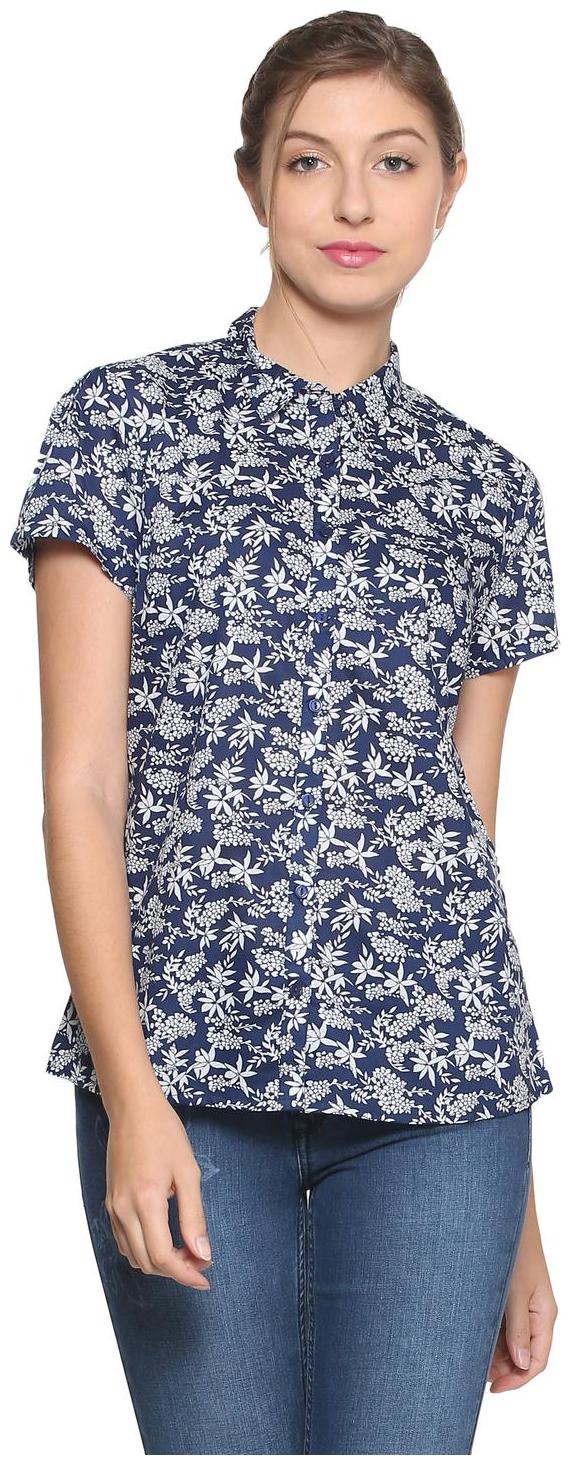 

Allen Solly Women Blue Printed Regular Fit Shirt