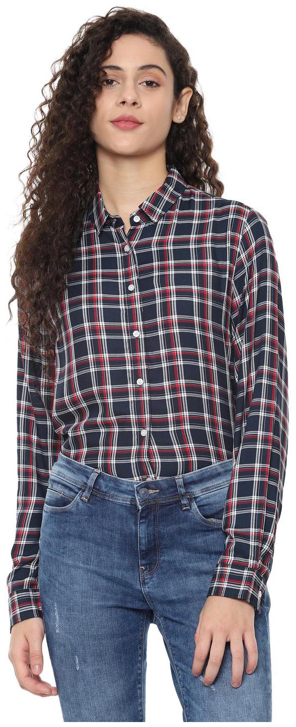 

Allen Solly Women Blue Checked Regular Fit Shirt