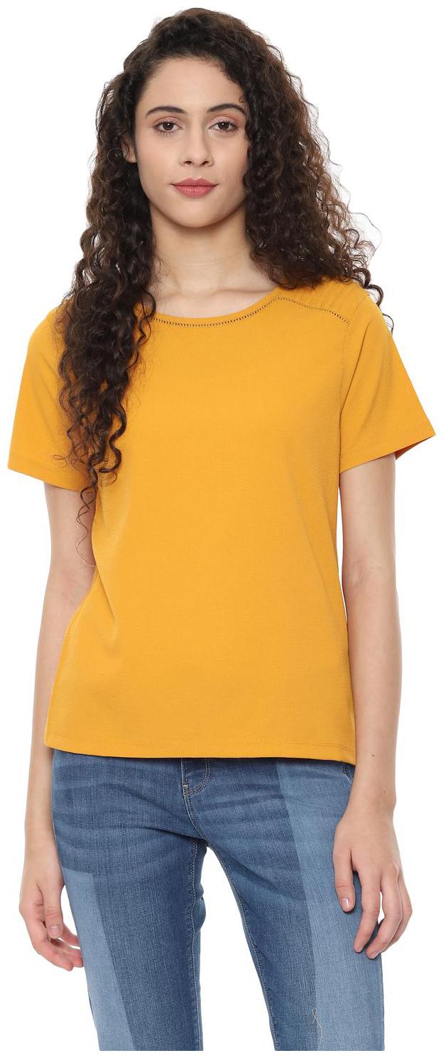 

Allen Solly Women Self design Regular top - Yellow