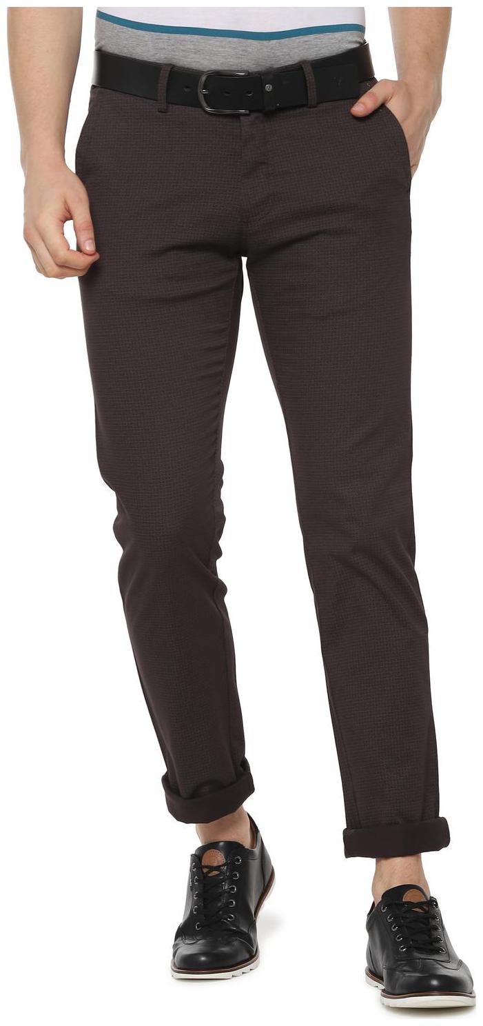 

Allen Solly Men Brown Checked Slim fit Regular trousers