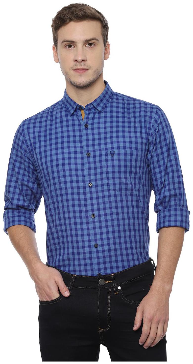 

Allen Solly Men Blue Checked Slim Fit Casual Shirt