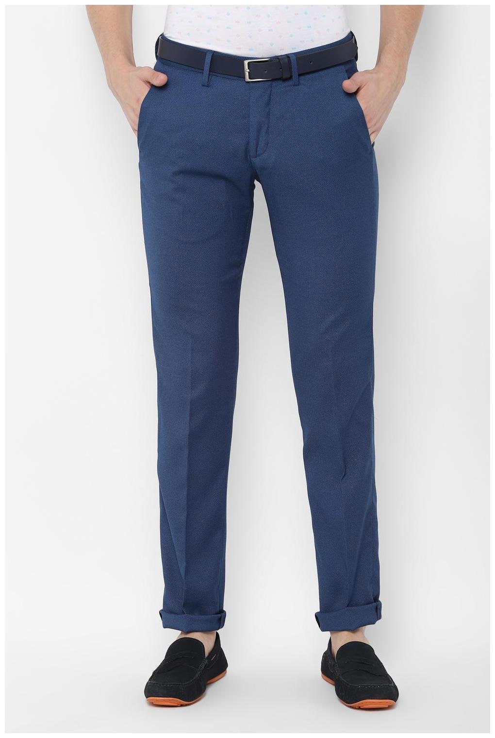 

Allen Solly Men Blue Textured Slim fit Regular trousers